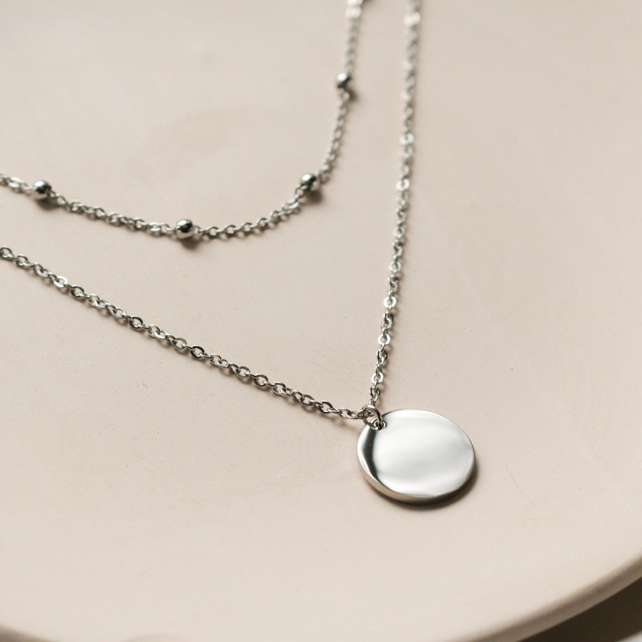 Cora Layered Necklace (Silver)